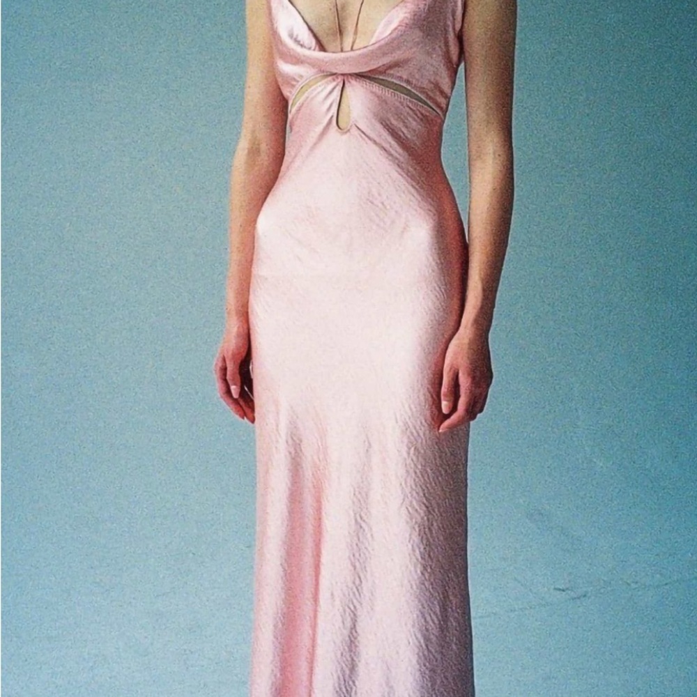 Anna October silk pink maxi dress